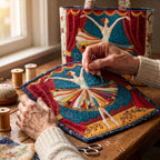 Verfijnde Elegantie Gewatteerde Draagtas – wordt met de hand gequilt aan de ateliertafel