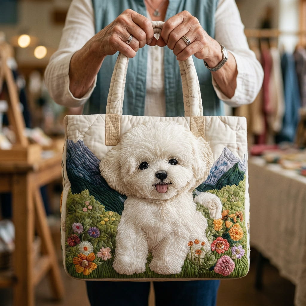 Charming Dog Padded Tote