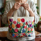 Klassiek Design gewatteerde tote bag in de hand