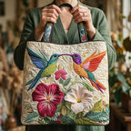 Kolibrie gewatteerde tote bag in de hand