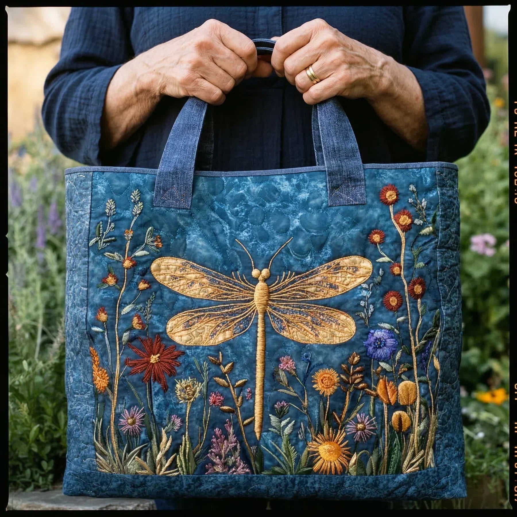Libellule Dorée Tote Bag Matelassé