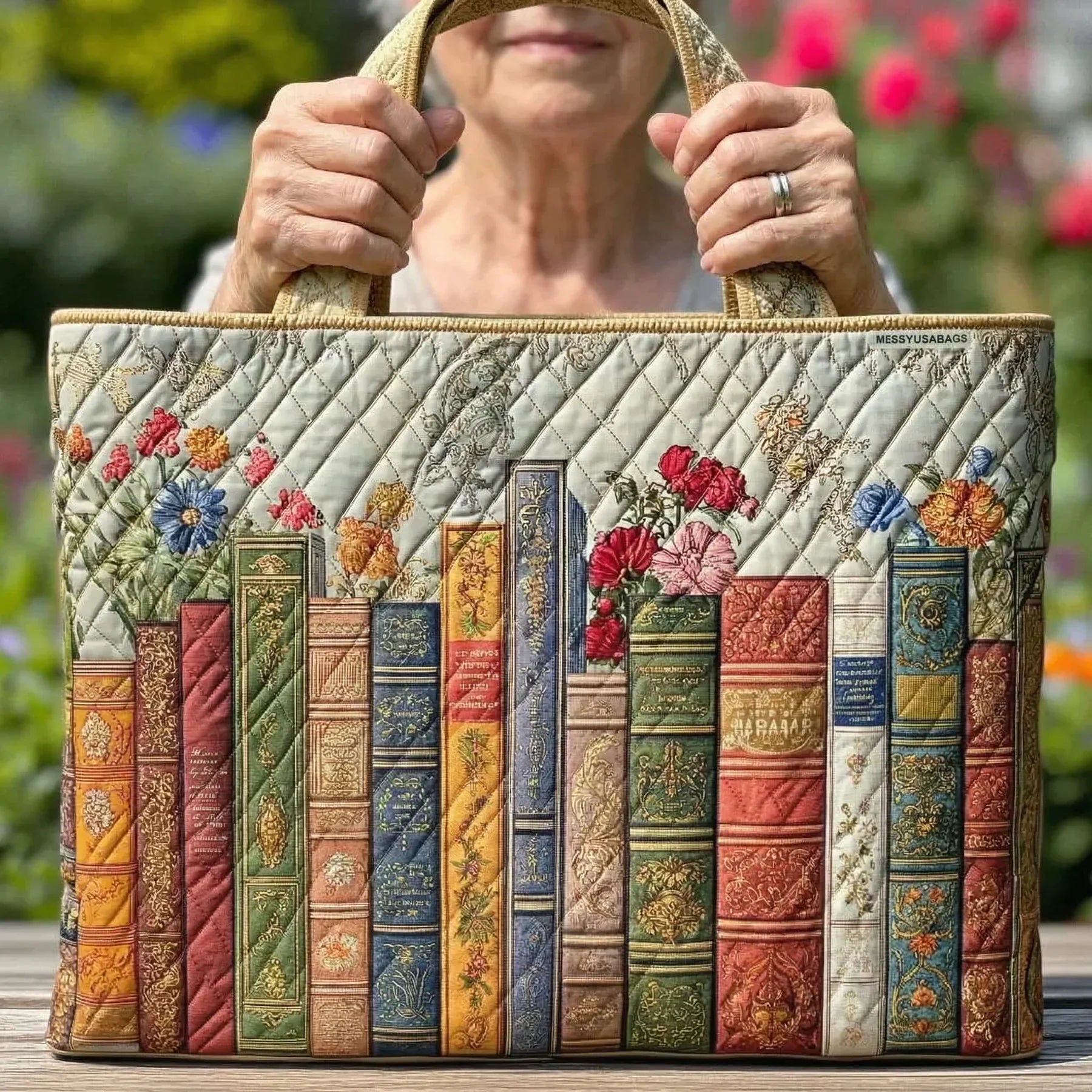 Bibliothèque Enchantée Tote Bag Matelassé
