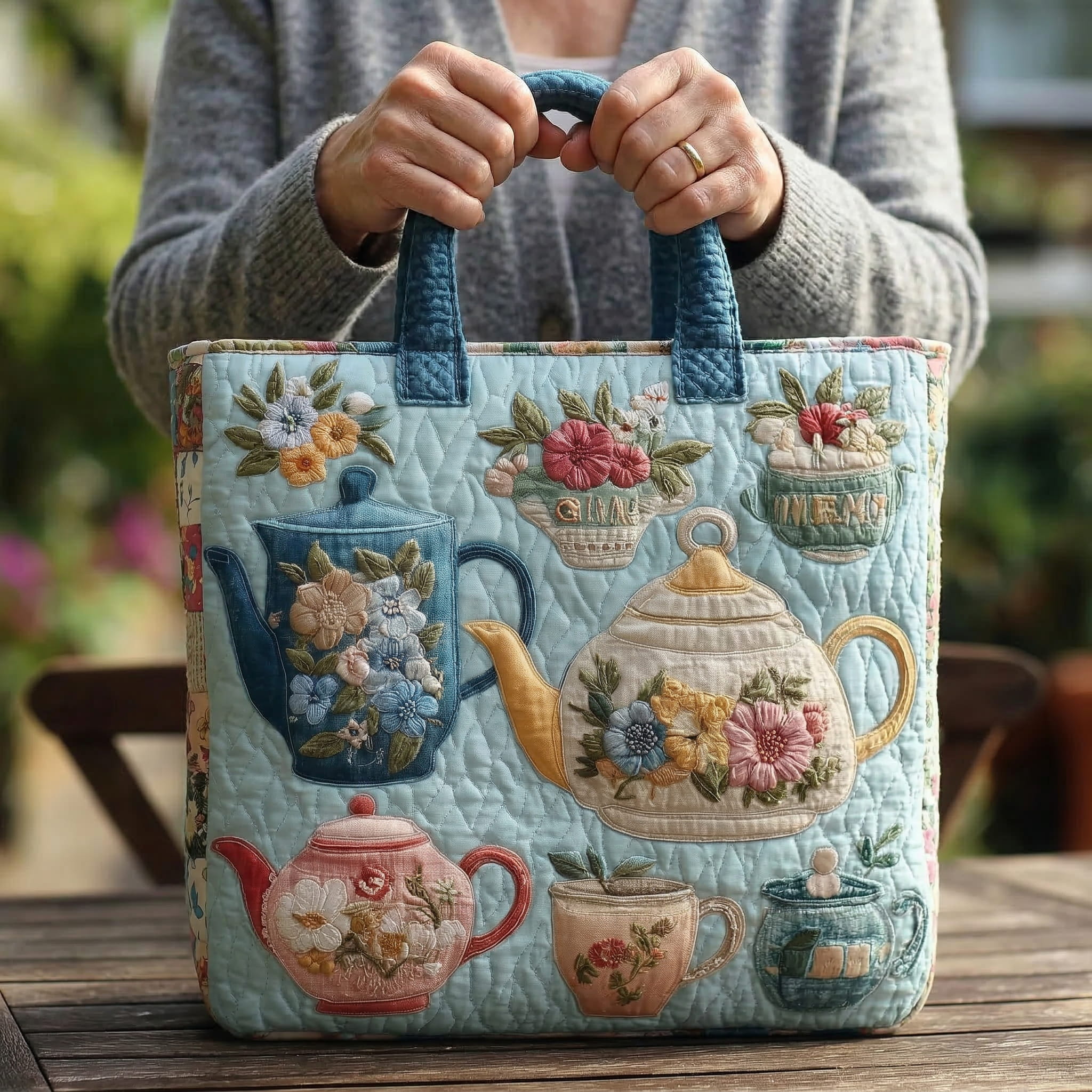 Floral Padded Tote Bag