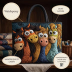 Weidepony Handgemaakte Tas – details: licht en ruim, gewatteerde lagen