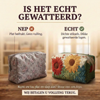 Gewatteerde make-uptas Bloemblaadjesgloed: echt gewatteerd tegenover plat bedrukt