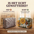 Gewatteerde make-uptas Bloemengloed: echt gewatteerd tegenover plat bedrukt