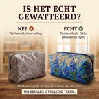Gewatteerde make-uptas Bloemenwerveling: echt gewatteerd tegenover plat bedrukt