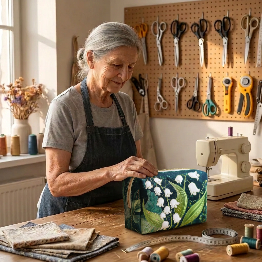 Lien de Maison Bruges avec la trousse de maquillage matelassée Lys Gracieux