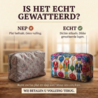 Gewatteerde make-uptas Kerstwachter: echt gewatteerd tegenover plat bedrukt