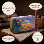 Gewatteerde make-uptas Kosmische Reis in detail: past in elke handtas, gewatteerd