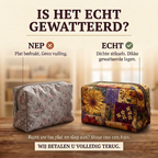 Gewatteerde make-uptas Landelijke Zonnebloem: echt gewatteerd tegenover plat bedrukt