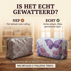 Gewatteerde make-uptas Lavendelcharme: echt gewatteerd tegenover plat bedrukt