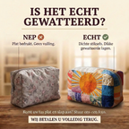 Gewatteerde make-uptas Luie Zon: echt gewatteerd tegenover plat bedrukt