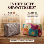 Gewatteerde make-uptas Madeliefjesgloed: echt gewatteerd tegenover plat bedrukt