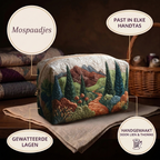 Trousse de maquillage matelassée Sentiers de Mousse en détail : tient dans tous les sacs, matelassée