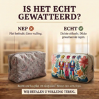 Gewatteerde make-uptas Notenkrakercharme: echt gewatteerd tegenover plat bedrukt