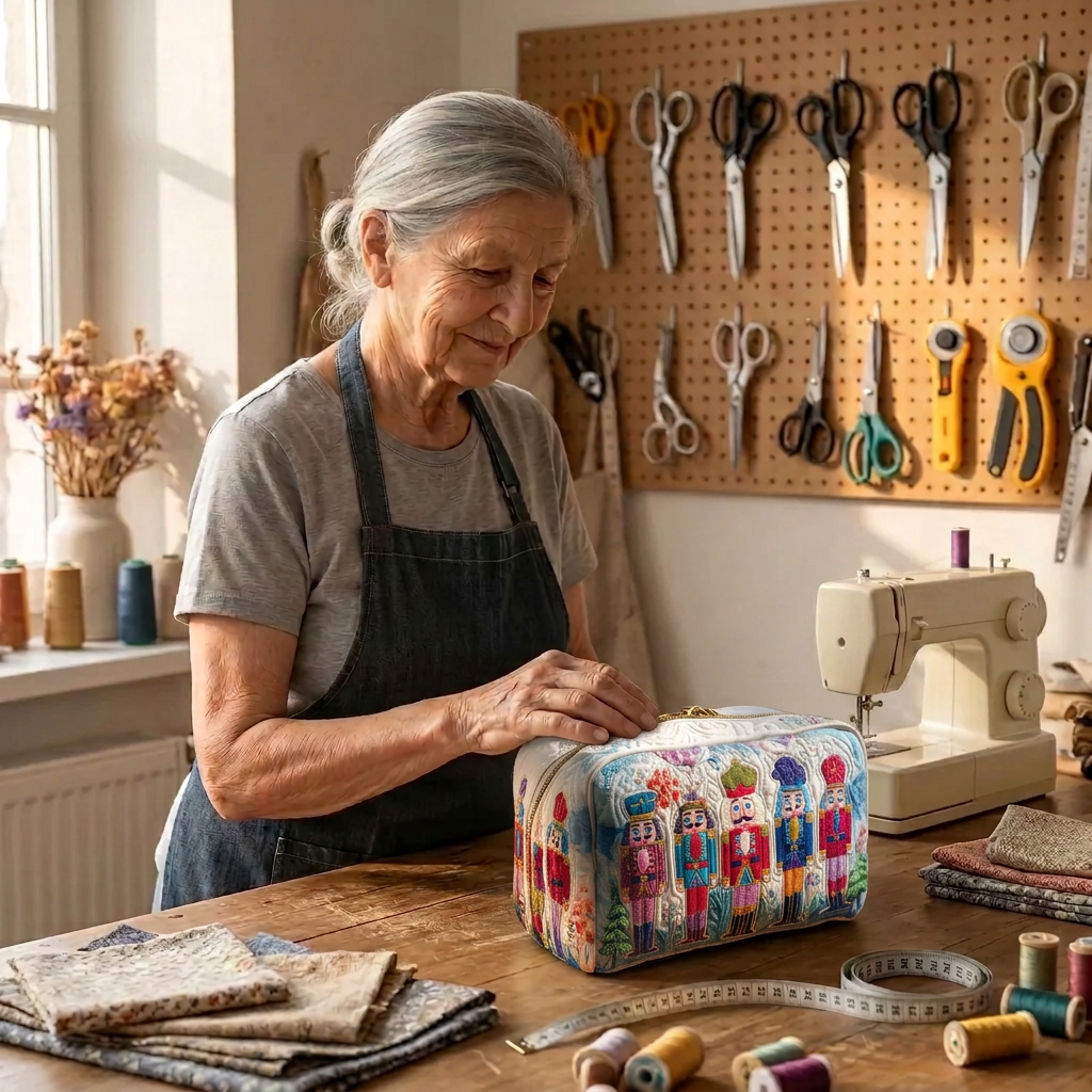 Lien de Maison Bruges avec la trousse de maquillage matelassée Trésor du Casse-Noisette