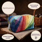 Gewatteerde make-uptas Regenboogstroom in detail: past in elke handtas, gewatteerd