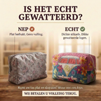 Gewatteerde make-uptas Retro Bloemenreis: echt gewatteerd tegenover plat bedrukt