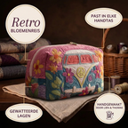 Gewatteerde make-uptas Retro Bloemenreis in detail: past in elke handtas, gewatteerd