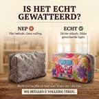 Gewatteerde make-uptas Retro Bloemenrit: echt gewatteerd tegenover plat bedrukt