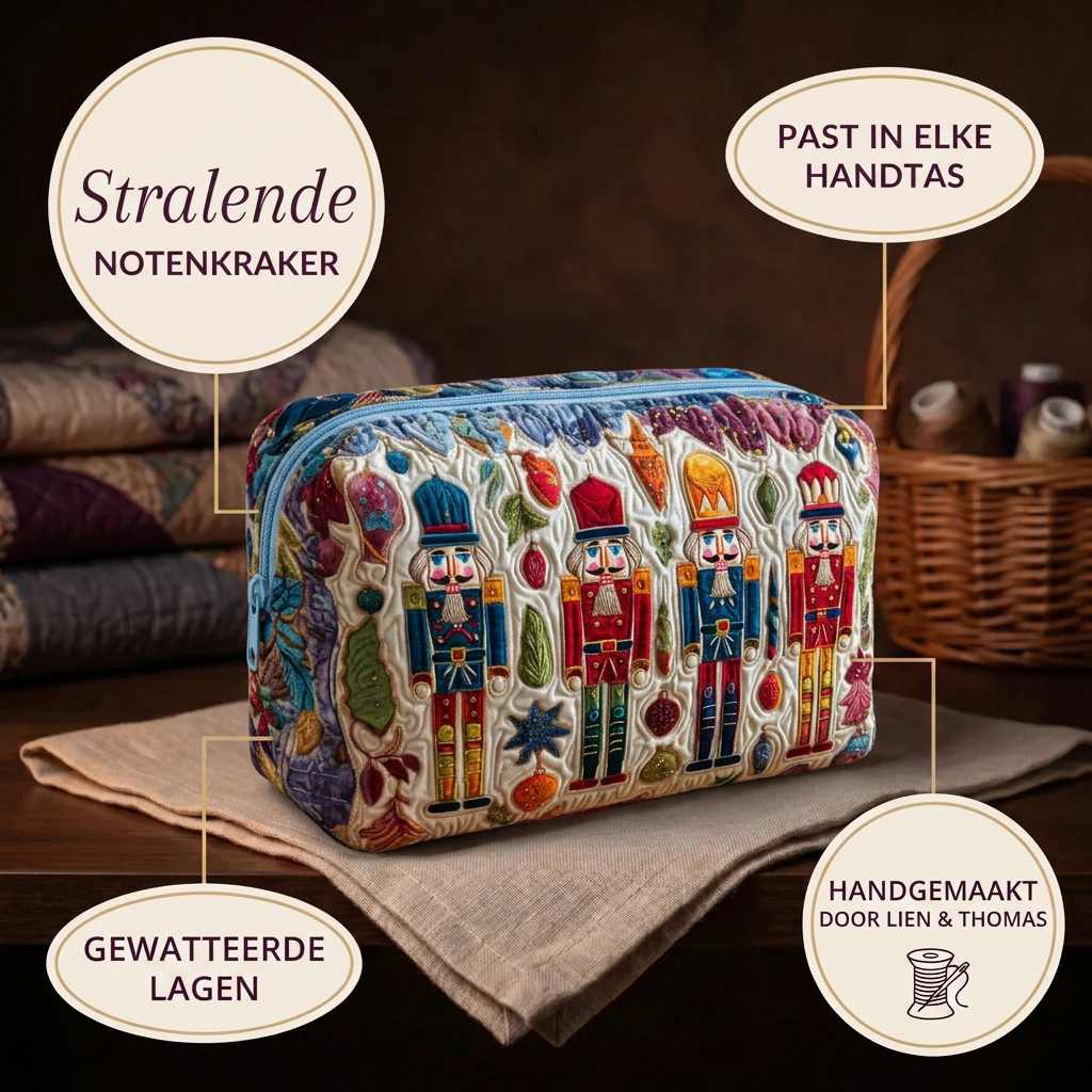Trousse de maquillage matelassée Casse-Noisette Scintillant en détail : tient dans tous les sacs, matelassée