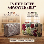 Gewatteerde make-uptas Tuinlied: echt gewatteerd tegenover plat bedrukt
