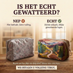 Gewatteerde make-uptas Vredige Vallei: echt gewatteerd tegenover plat bedrukt