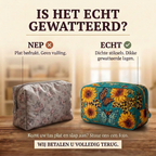 Gewatteerde make-uptas Vrolijke Bloemblaadjes: echt gewatteerd tegenover plat bedrukt