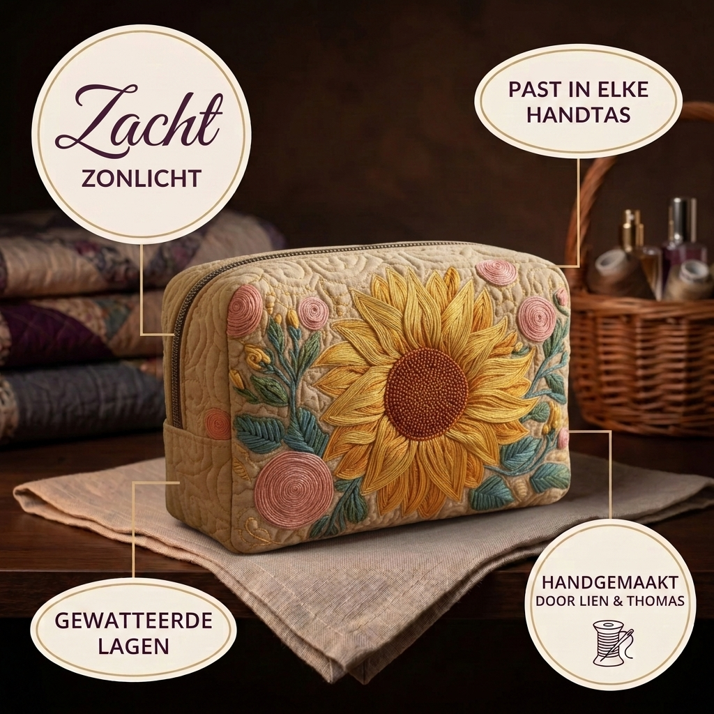 Gewatteerde make-uptas Zacht Zonlicht in detail: past in elke handtas, gewatteerd