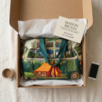 Sac de voyage matelassé Van de Camping emballé dans une boîte Maison Bruges