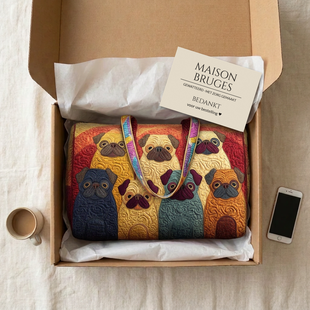 Sac de voyage matelassé Carlin Dodu emballé dans une boîte Maison Bruges