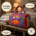 Sac de voyage matelassé Soleil Hippie Joyeux en détail : léger, spacieux, matelassé
