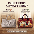 Gewatteerde reistas Kerstcorgi: echt gewatteerd tegenover plat bedrukt