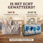 Gewatteerde reistas Zeeschildpad: echt gewatteerd tegenover plat bedrukt