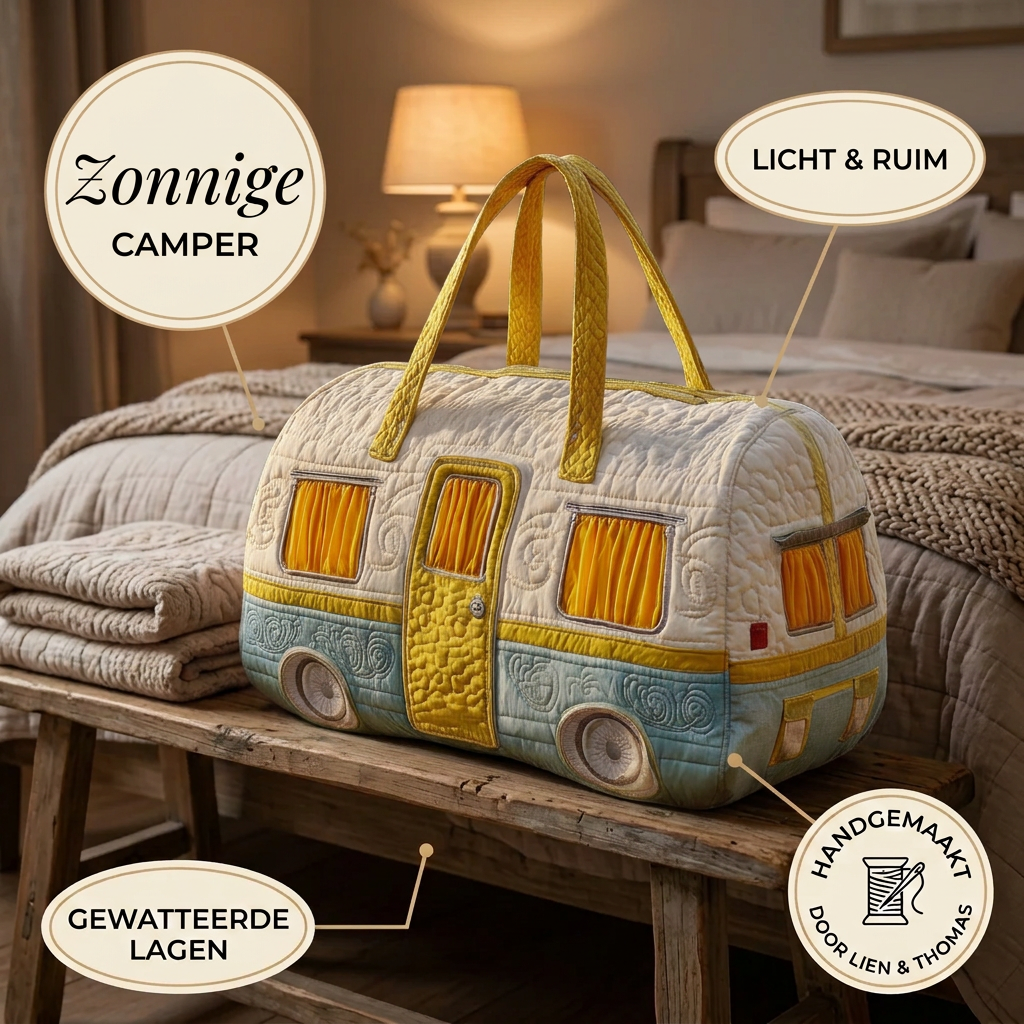 Gewatteerde reistas Zonnige Camper in detail: licht, ruim en gewatteerd