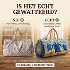 Gewatteerde reistas Schildpaddenreis: echt gewatteerd tegenover plat bedrukt