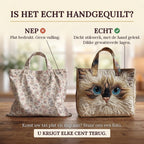 Chat Blanc aux Yeux Bleus Sac Artisanal : vrai matelassage ou impression plate