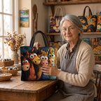 Lien met de Weidedans Ambachtelijke Draagtas in haar atelier