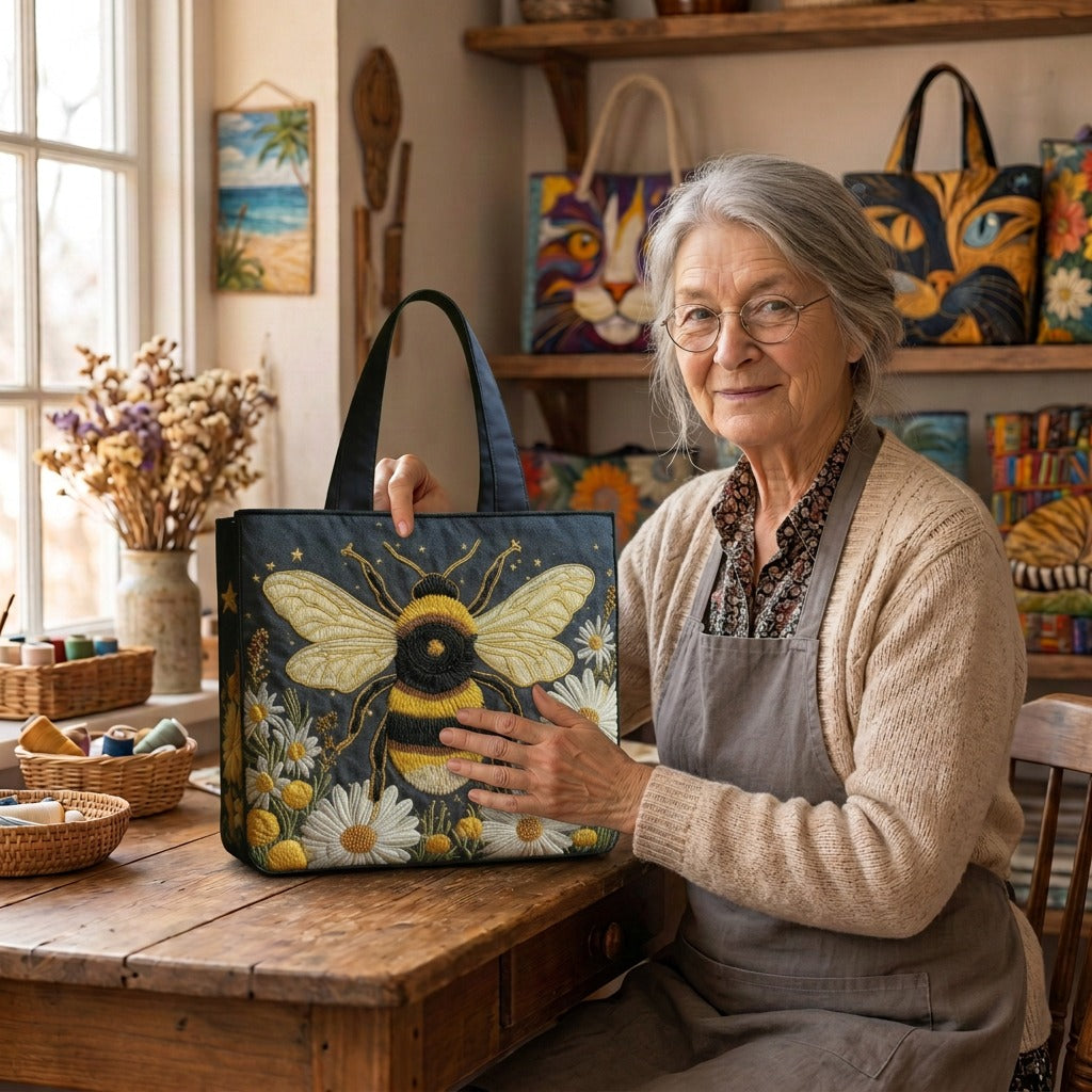Lien dans son atelier avec le Étoile du Jardin Sac Fait Main