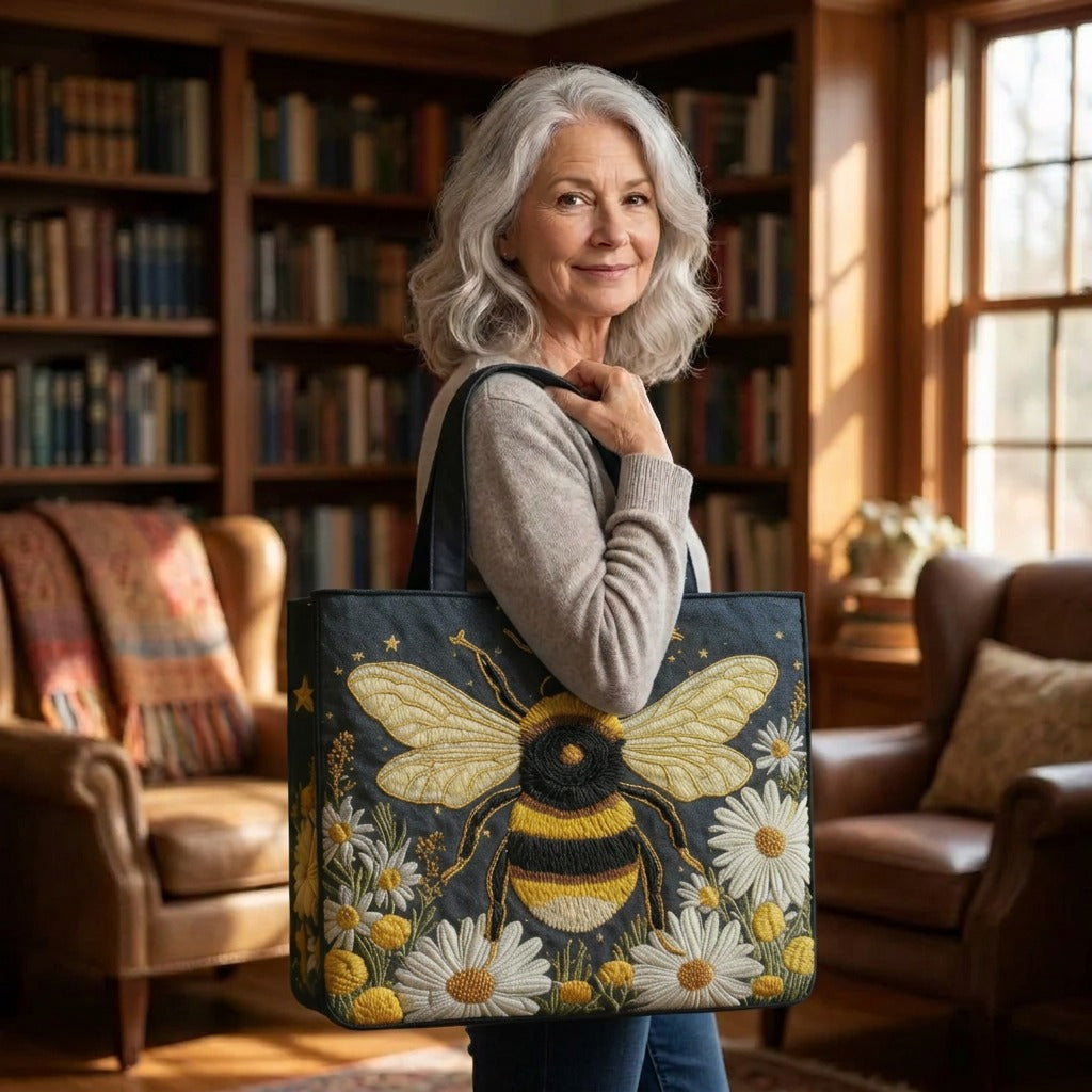 Étoile du Jardin Sac Fait Main – tote bag matelassé porté à l’épaule