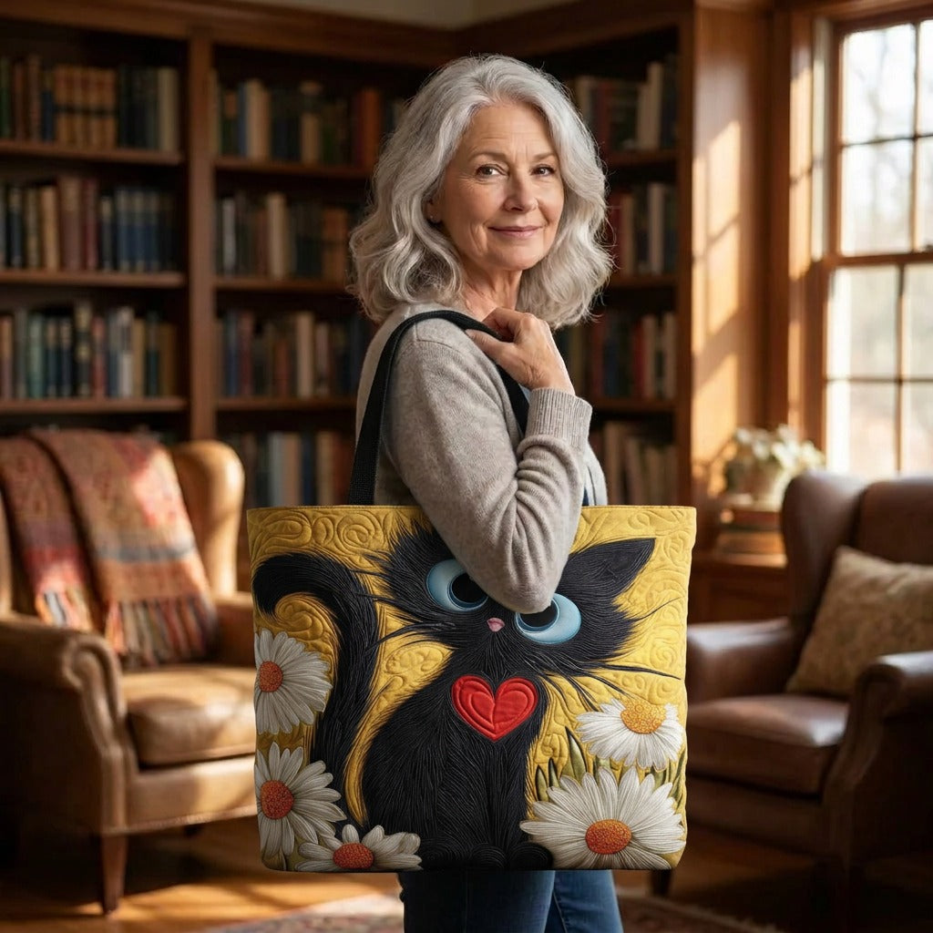 Marguerite & Ombre Sac Fait Main – tote bag matelassé porté à l’épaule