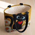 Marguerite & Ombre Sac Fait Main – sac ouvert avec doublure matelassée