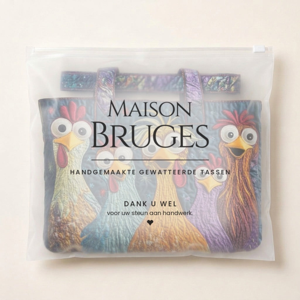 Poules du Village Sac Fait Main dans sa pochette Maison Bruges