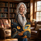 Mystique Féline Sac Fait Main – tote bag matelassé porté à l’épaule