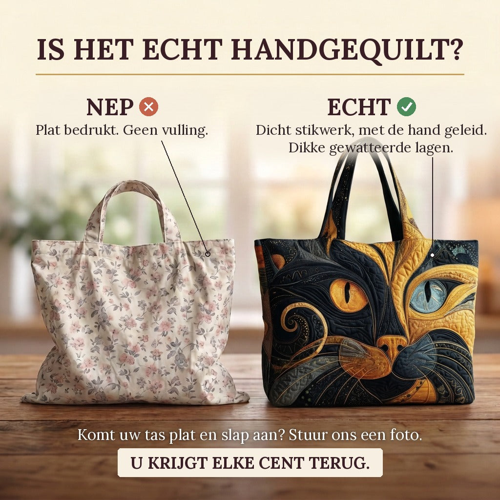Mystique Féline Sac Fait Main : vrai matelassage ou impression plate