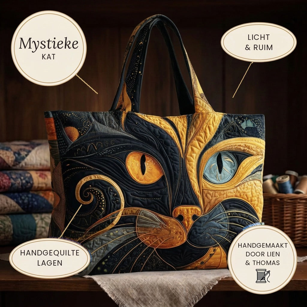 Mystique Féline Sac Fait Main – détails : léger et spacieux, couches matelassées