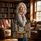 Sagesse & Encre Sac Fait Main – tote bag matelassé porté à l’épaule