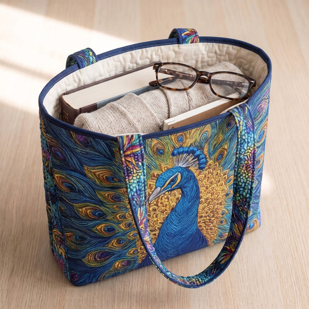 Plume Royale Sac Fait Main – sac rempli d’un livre, d’un gilet et de lunettes