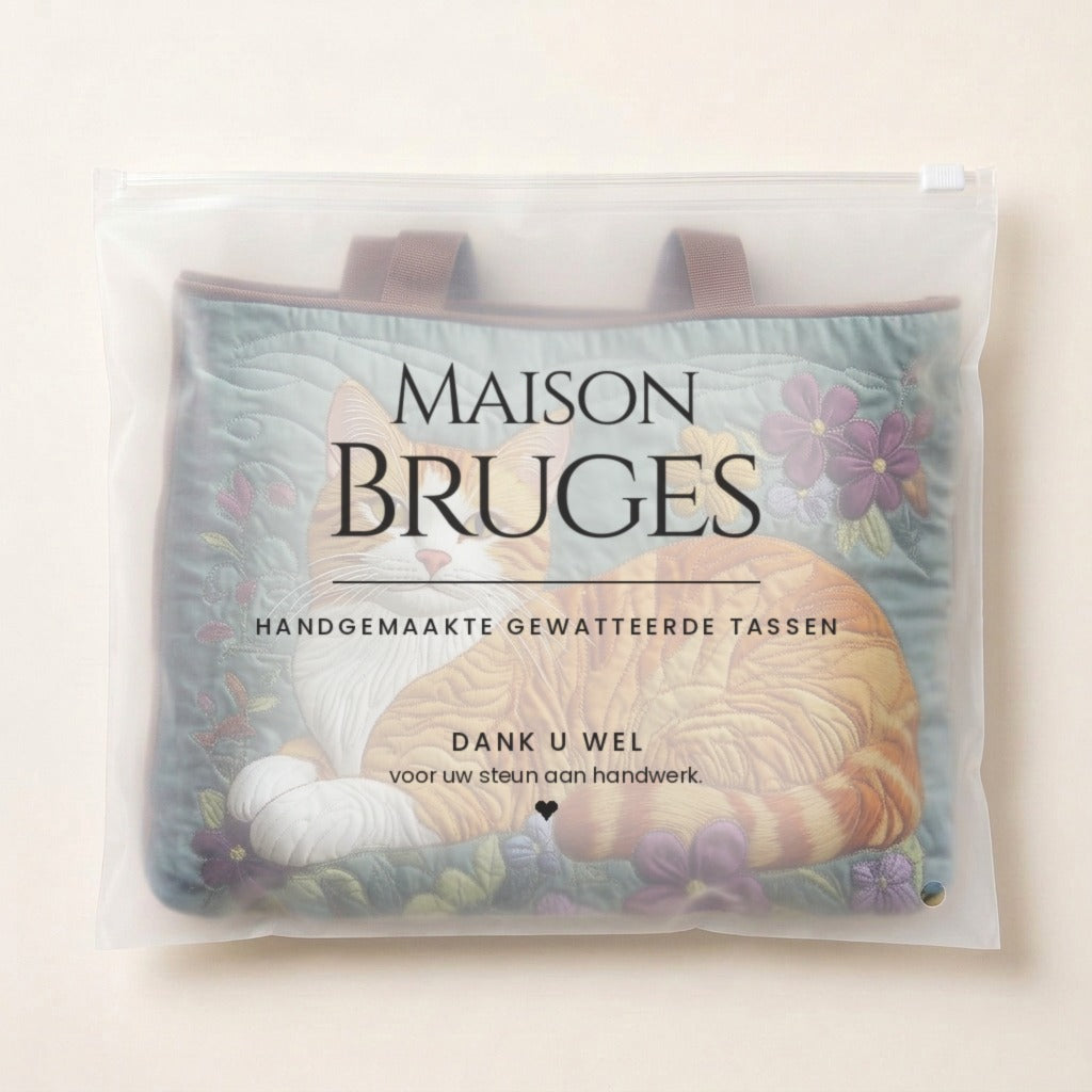 Chat Roux Sac Fait Main dans sa pochette Maison Bruges